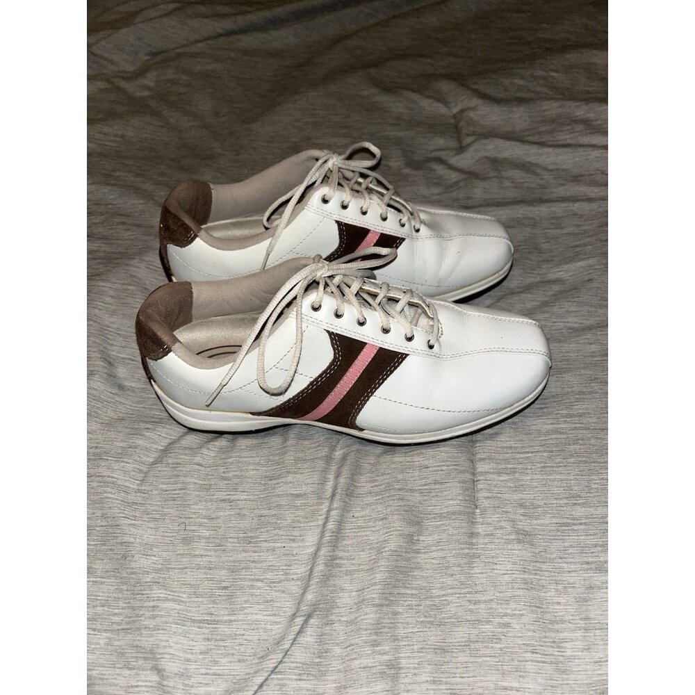 Etonic Women’s White Athletic Outdoor Preppy Lace Up Golf Shoes Size 8 - Picture 2 of 8
